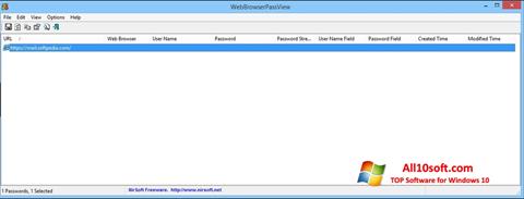 Снимак заслона WebBrowserPassView Windows 10