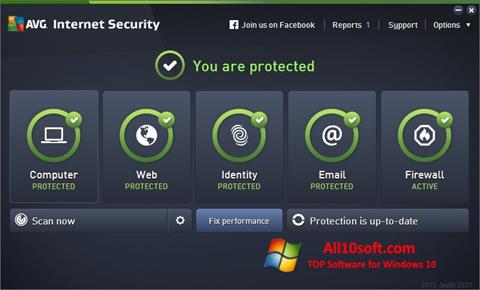 Снимак заслона AVG Internet Security Windows 10