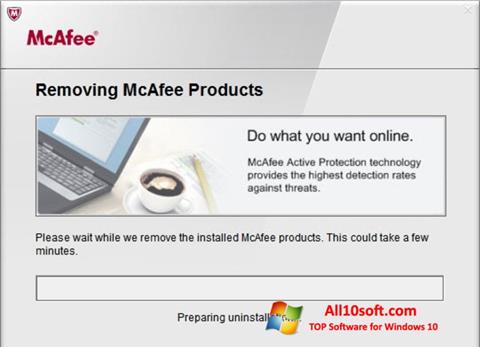 Снимак заслона McAfee Consumer Product Removal Tool Windows 10