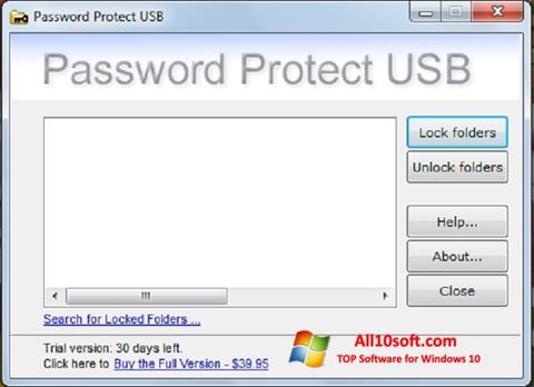 Снимак заслона Password Protect USB Windows 10
