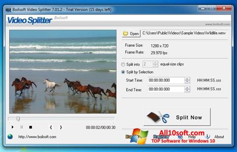 Снимак заслона Boilsoft Video Splitter Windows 10